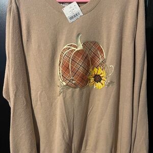 Tan Pumpkin Graphic Sweatshirt